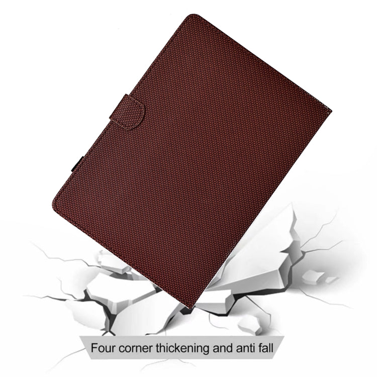 For Samsung Galaxy Tab S9 / S9 FE Solid Color Fiber Texture Smart Tablet Leather Case(Brown) by bashfashion