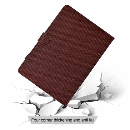 For Samsung Galaxy Tab S9 / S9 FE Solid Color Fiber Texture Smart Tablet Leather Case(Brown) by bashfashion