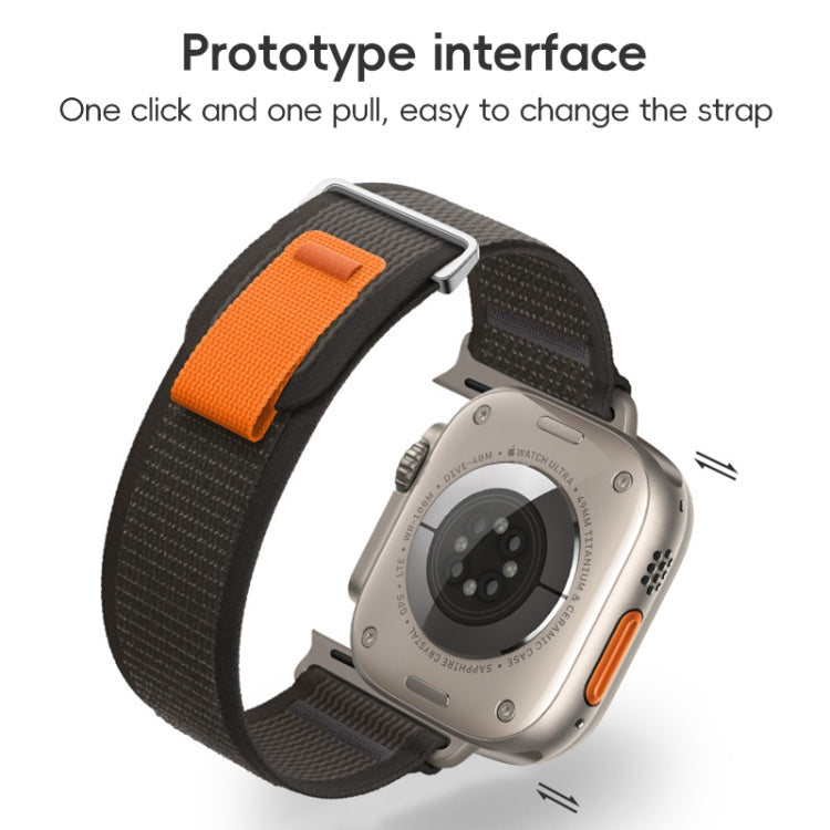 For Apple Watch Ultra 49mm Dual-Section Loop Nylon Watch Band(Midnight Color) by bashfashion