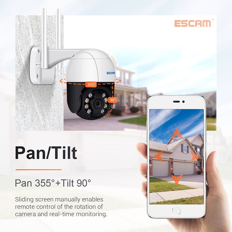 ESCAM QF518 5MP Smart WiFi IP Camera, Support AI Humanoid Detection / Auto Tracking / Dual Light Night Vision / Cloud Storage / Two Way Audio / TF Card, Plug:EU Plug(White) by ESCAM