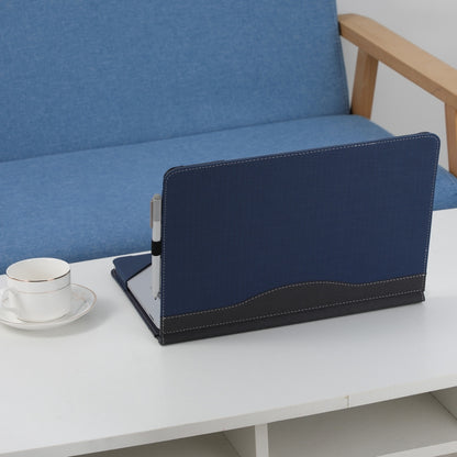 For Microsoft Surface Laptop Studio 2 Herringbone Texture Leather Laptop Protective Case(Dark Blue) by bashfashion