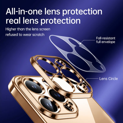 For iPhone 16 Pro Max SULADA Shine Through Series Plating TPU Transparent Phone Case(Gold) by SULADA