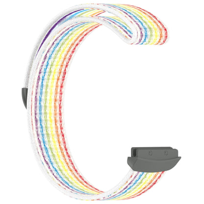 For Fitbit Ace LTE Nylon Loop Watch Band(Rainbow) by bashfashion