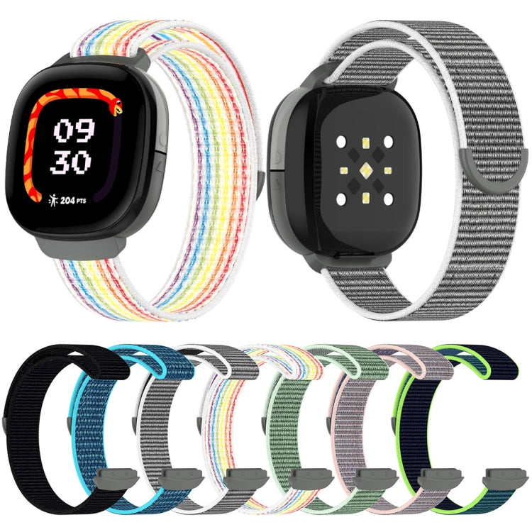 For Fitbit Ace LTE Nylon Loop Watch Band(Rainbow) by bashfashion