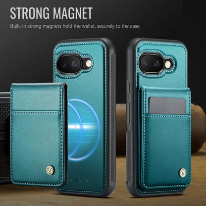 For Google Pixel 9a JEEHOOD J06 British Style RFID MagSafe Card Bag PU Phone Case(Green) by JEEHOOD