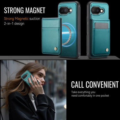 For Google Pixel 9a JEEHOOD J06 British Style RFID MagSafe Card Bag PU Phone Case(Green) by JEEHOOD