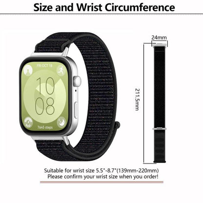 For Huawei Watch Fit3 Kalebol Hook and Loop Nylon Strap(Beige) by Kalebol