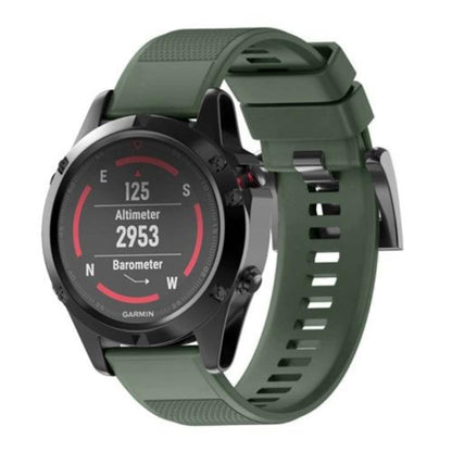 For Garmin QuickFit 22mm Kalebol Triangle Texture Silicone Watch Band(Army Green) by Kalebol