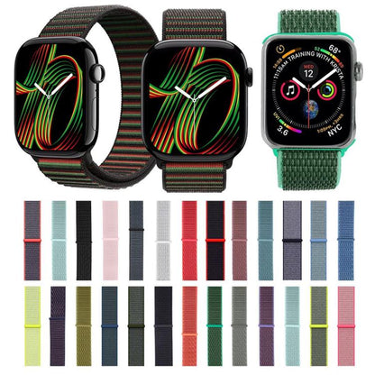 For Apple Watch 42mm / 41mm / 40mm / 38mm xDfind Nylon Loop Hook and Loop Fastener Watch Band(Dark Olive) by xDfind