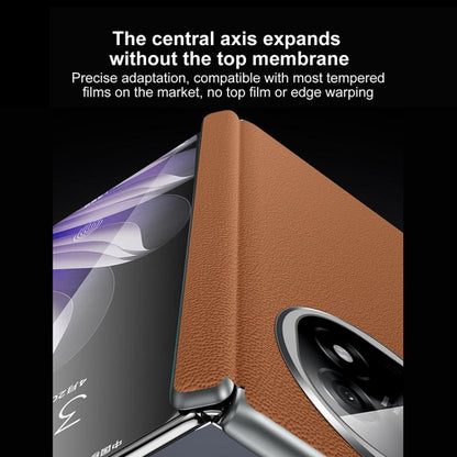 For OPPO Find N5 SULADA Frameless Top Layer Cowhide Leather Hybrid PC Phone Case(Red) by SULADA