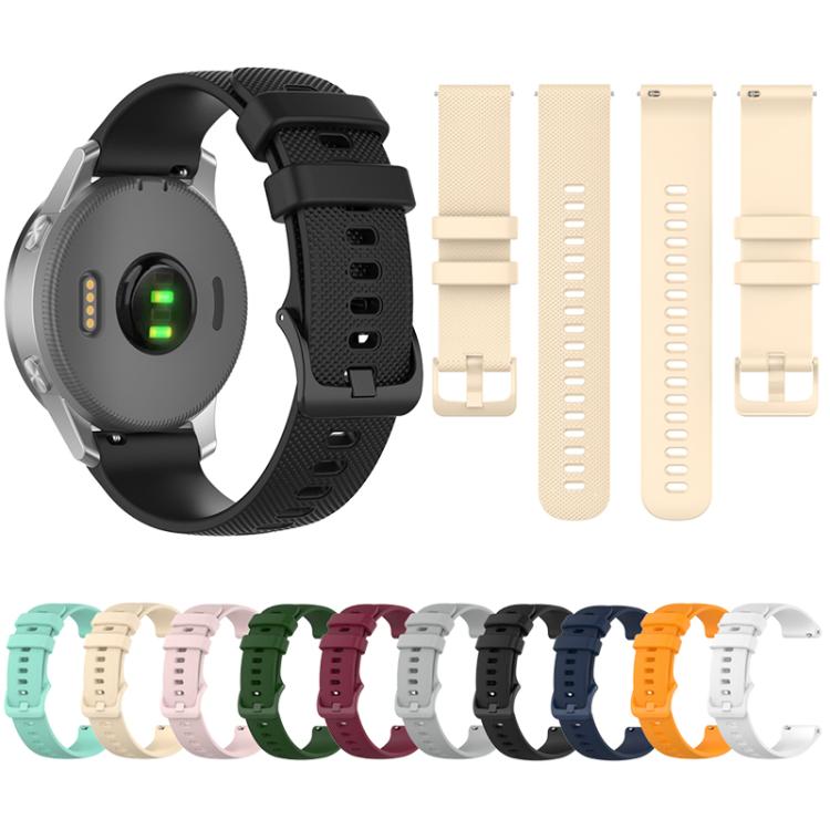 18mm For Garmin Venu 2S / Move 3S / Active S xDfind Small Plaid Solid Color Silicone Watch Band(Teal) by xDfind