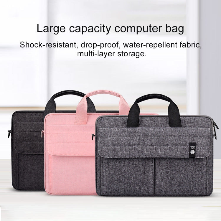 ST08 Handheld Briefcase Carrying Storage Bag without Shoulder Strap for 13.3 inch Laptop(Black) by bashfashion
