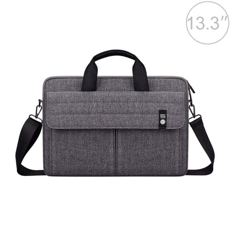 ST08 Handheld Briefcase Carrying Storage Bag with Shoulder Strap for 13.3 inch Laptop(Grey) by bashfashion