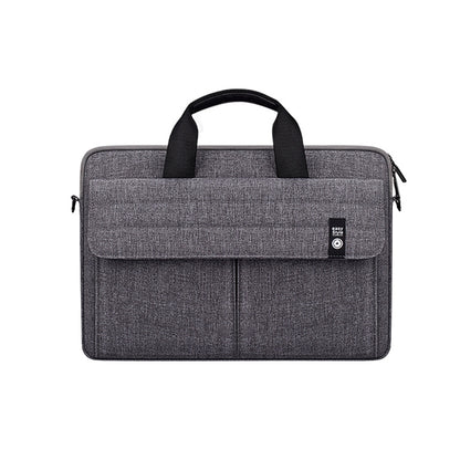 ST08 Handheld Briefcase Carrying Storage Bag with Shoulder Strap for 15.4 inch Laptop(Grey) by bashfashion