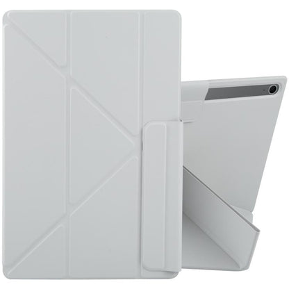 For Samsung Galaxy Tab S10+ / S9 FE+ Fixed Buckle Magnetic Deformation Leather Tablet Case(Grey) by bashfashion