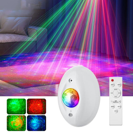 Remote Control Elliptical Starry Projection Lamp Atmosphere Light, Style:Bluetooth Version(White) by bashfashion