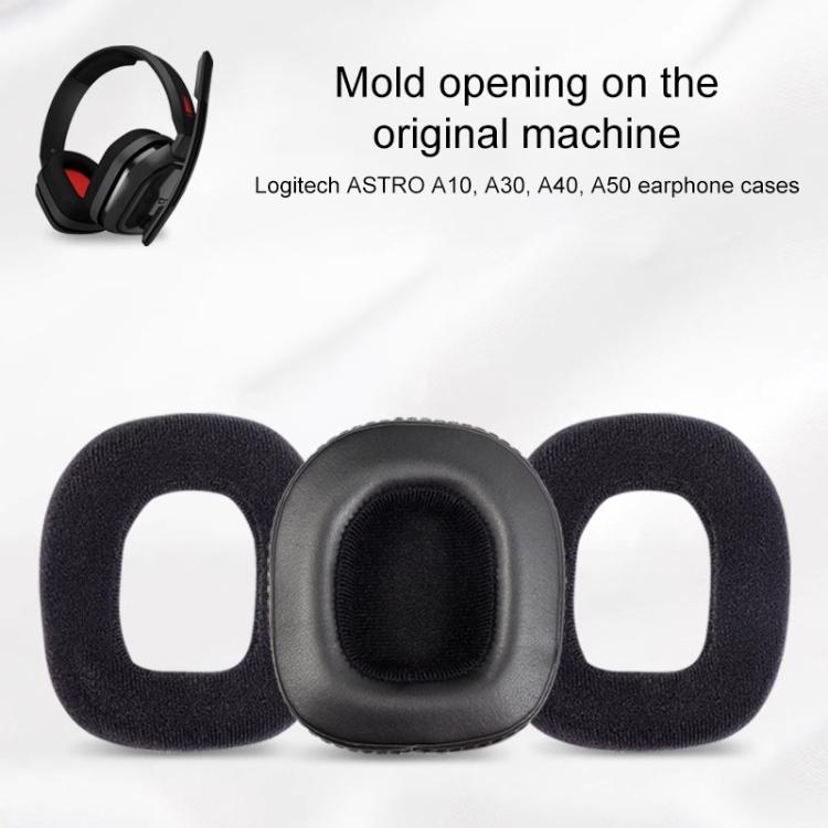 2pcs Self-adhesive Replacement Earpads For Logitech Astro A10 / A50, Material:Flannel Fabric(Black) by bashfashion
