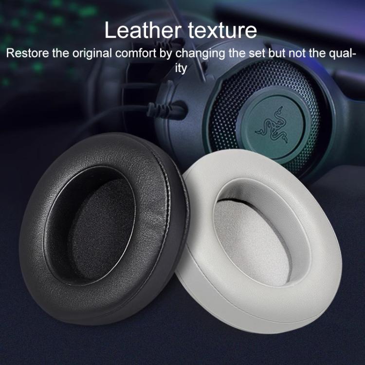 2pcs Insert Replacement Earpads For Razer Kraken Tournament / Edition / Kraken Kitty, Material:Protein Leather and Ice Silk Fabric(Black) by bashfashion