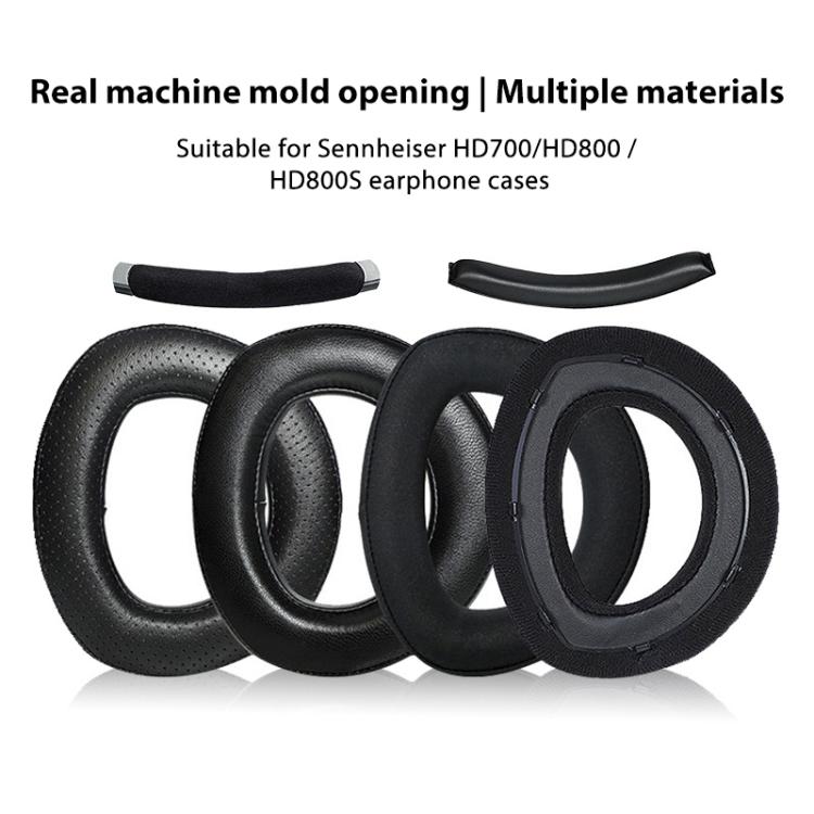 1 Pair Snap-on Replacement Earpads For Sennheiser HD800 / HD800S, Material:Lambskin Perforated Stitching(Black) by bashfashion