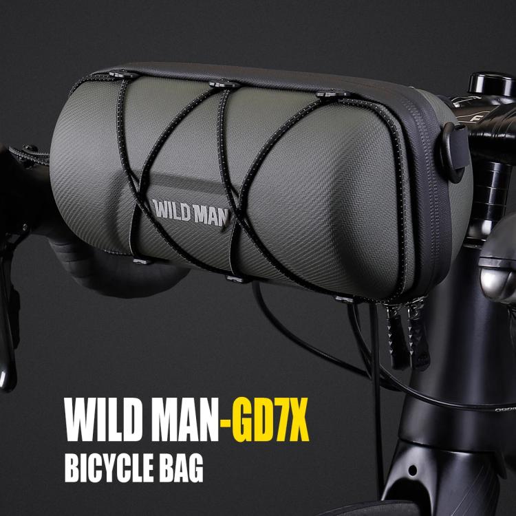 WILD MAN GD7X Mountain Bicycle EVA Hard Shell Handlebar Bag Quick Release Bracket(Army Green) by WILD MAN