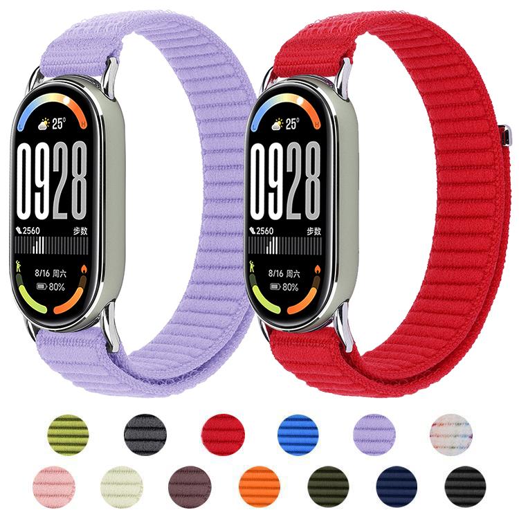 For Xiaomi Smart Band 10 / 9 / 8 xDfind Woven Nylon Hook And Loop Fastener Watch Band(Orange) by xDfind