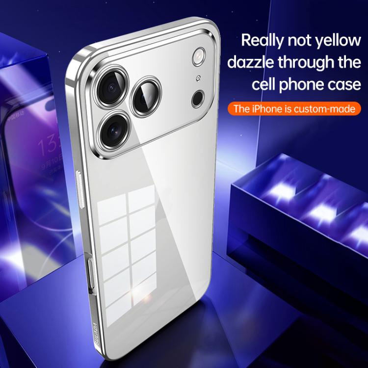 For iPhone 17 Pro Max SULADA Shine Through Series Plating TPU Transparent Phone Case(Silver) by SULADA