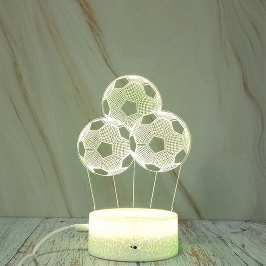 Three Footballs Shape Creative Crack Touch Dimming 3D Colorful Decorative Night Light by bashfashion
