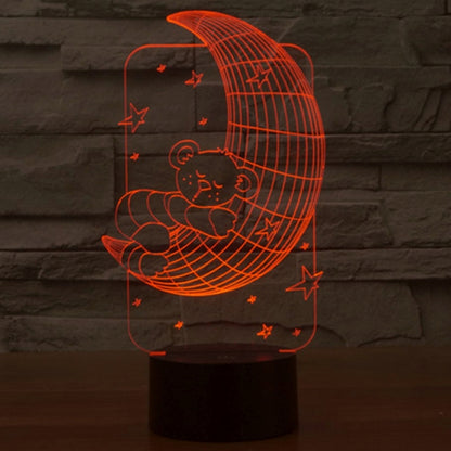 Moon Bears Style 3D Touch Switch Control LED Light , 7 Color Discoloration Creative Visual Stereo Lamp Desk Lamp Night Light by bashfashion