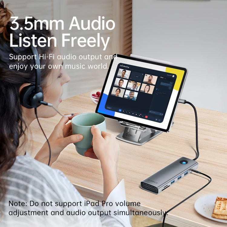 ORICO PW11-8PC Type-C / USB-C 8-in-1 5Gbps Multifunction Docking Station(Dark Gray) by ORICO