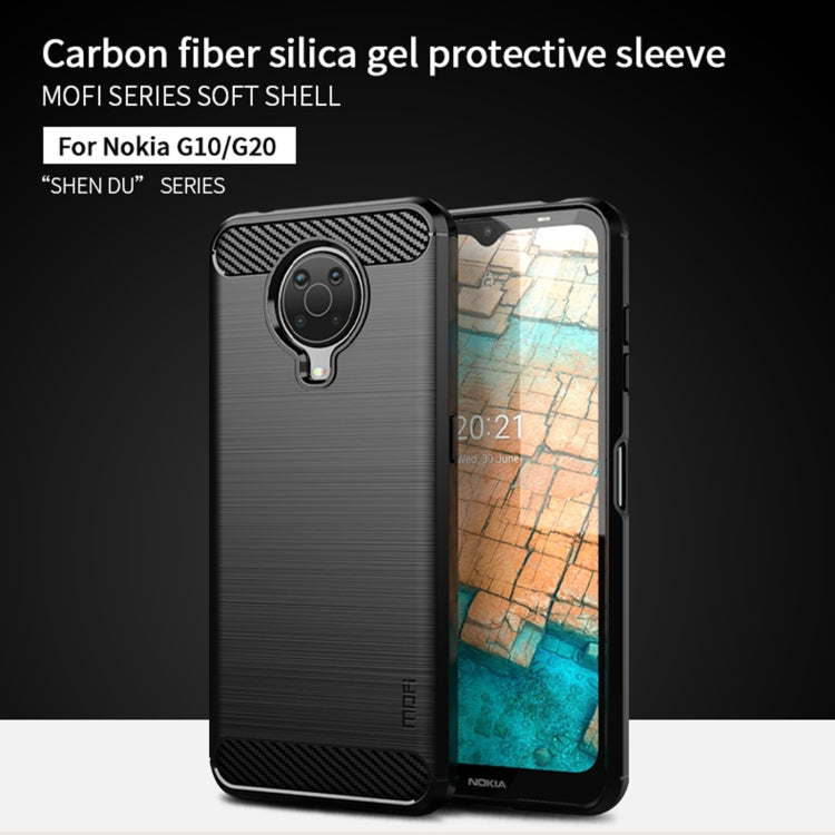 For Nokia G10 / G20 / 6.3 MOFI Gentleness Series Brushed Texture Carbon Fiber Soft TPU Case(Black) by MOFI