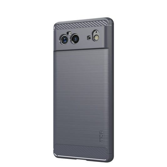 For Google Pixel 6 MOFI Gentleness Series Brushed Texture Carbon Fiber Soft TPU Case(Gray) by MOFI