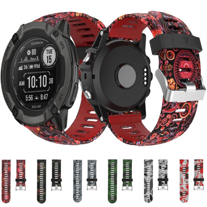 For Garmin Fenix 3 26mm Camouflage Printed Silicone Watch Band(Red+Army Camouflage) by bashfashion