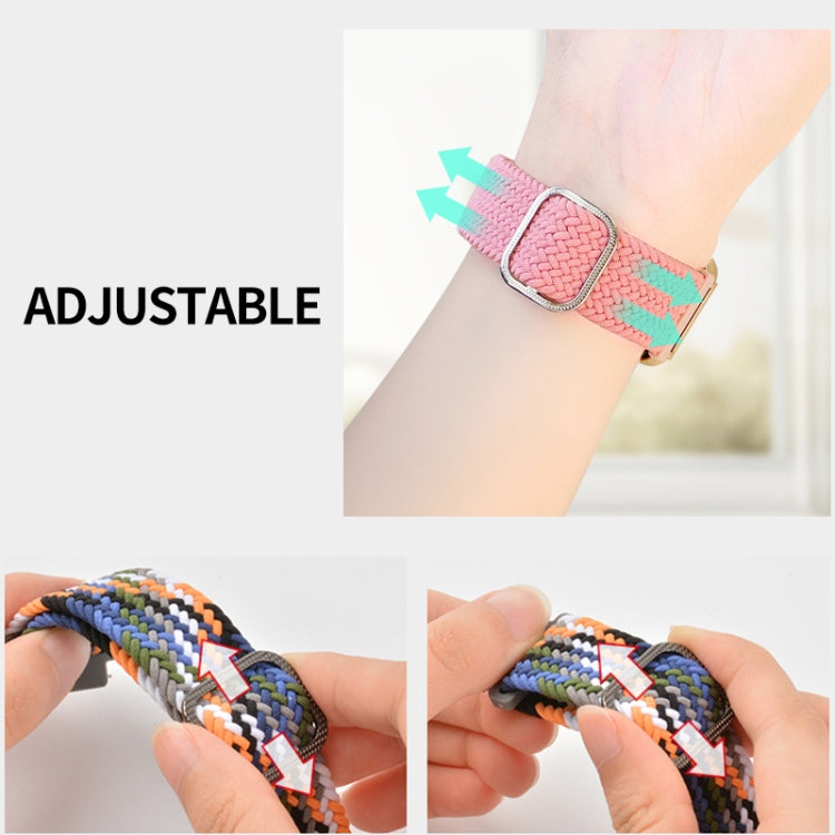 For Xiaomi Mi Band 8 ENKAY Hat-Prince 2 in 1 Set Full Coverage Screen Protector + Elastic Braided Nylon Watch Band(Colorful Black) by ENKAY