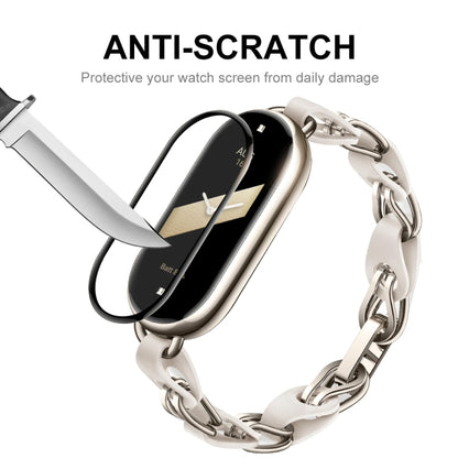 For Xiaomi Mi Band 8 ENKAY Hat-Prince 2 in 1 Set Full Coverage Screen Protector + Elastic Braided Nylon Watch Band(Colorful Black) by ENKAY