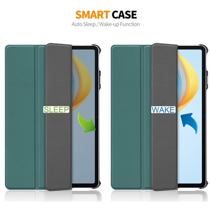 For Honor Pad V8 ENKAY Tri-fold Custer Texture Leather Smart Tablet Case(Dark Blue) by ENKAY