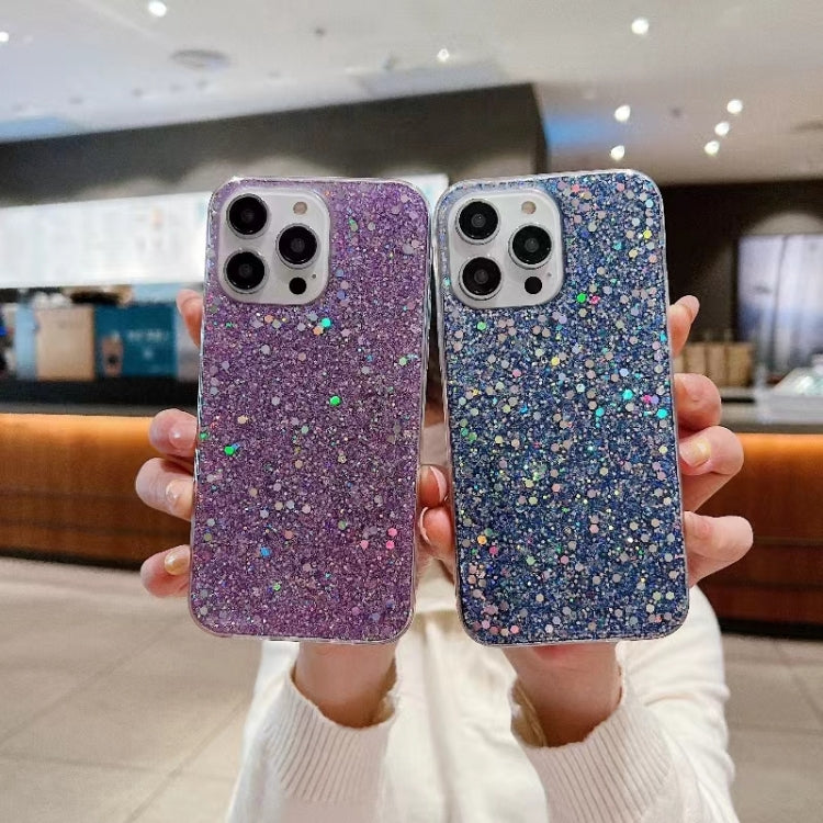 For iPhone 16e Glitter Sequins Epoxy TPU Phone Case(Silver) by bashfashion
