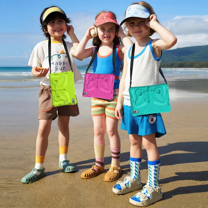 For Samsung Galaxy Tab A11 / A9 Butterfly Bracket EVA Shockproof Tablet Case(Rose Red) by bashfashion