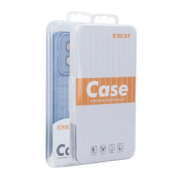 For iPhone 15 Pro Max ENKAY Hat-Prince Translucent Matte TPU Phone Case with Lens Film(Blue) by ENKAY