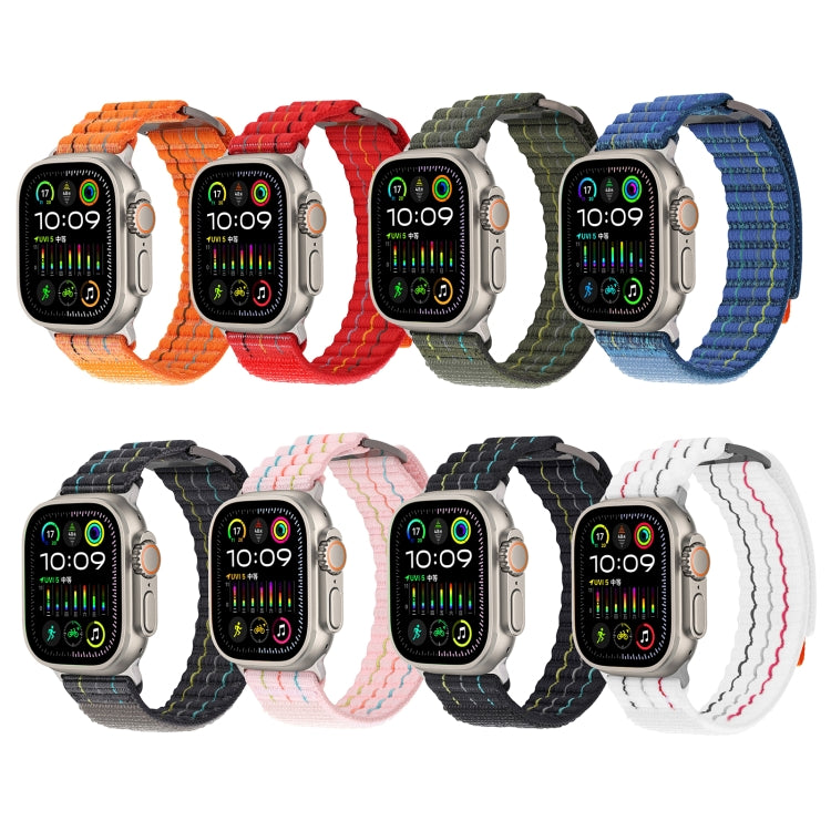 For Apple Watch Ultra 2 49mm Two Sections Nylon Hook and Loop Fastener Watch Band(Storm Black) by bashfashion