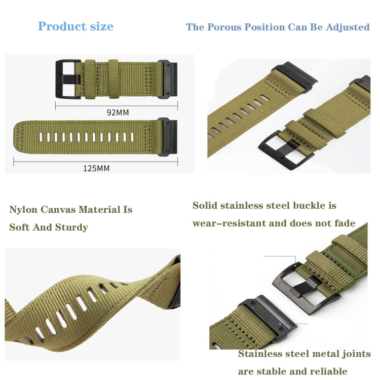For Garmin Descent MK2 / MK2i Nylon Canvas Quick Release 26mm Watch Band(Blue) by bashfashion