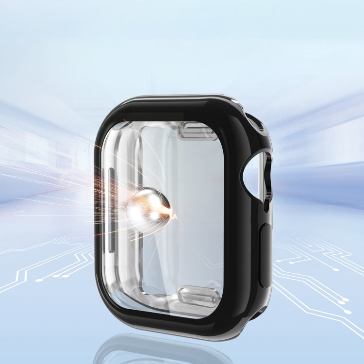 For Apple Watch Series 11 / 10 42mm Full Coverage TPU Electroplated Watch Case(Black) by bashfashion