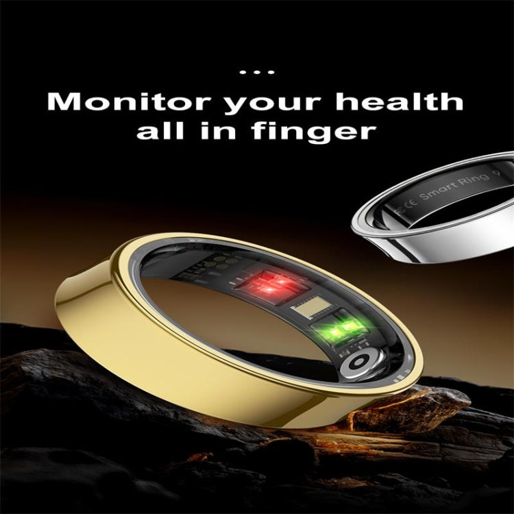 R09 SIZE 10 Smart Ring, Support Heart Rate / Blood Oxygen / Sleep Monitoring / Multiple Sports Modes(Gold) by bashfashion