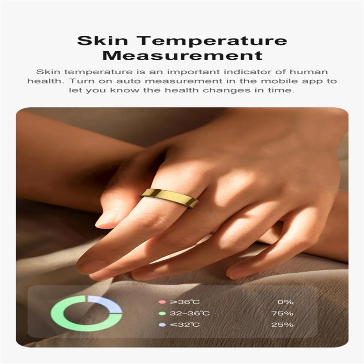 R09 SIZE 12 Smart Ring, Support Heart Rate / Blood Oxygen / Sleep Monitoring / Multiple Sports Modes(Gold) by bashfashion