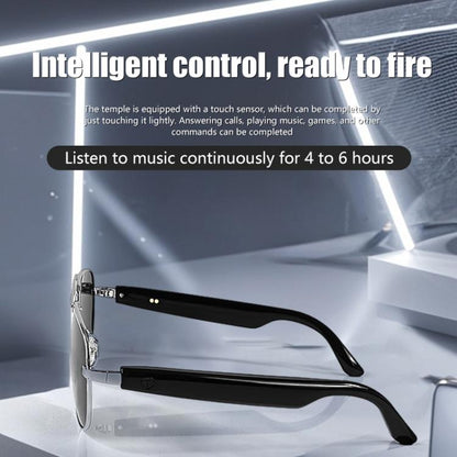 GS02 Smart Glasses, Support Voice Assistant / Bluetooth Call / Remote Control Photography(Silver) by bashfashion