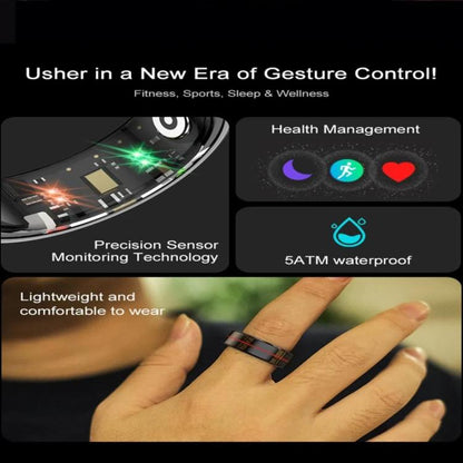 R04 SIZE 9 Smart Ring, Support Heart Rate / Blood Oxygen / Sleep Monitoring / Take Photos(Black) by bashfashion