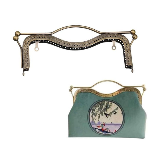 20.5cm Concave Waist Embossed Lip Handle Luggage Hardware Accessories, Color:Bronze by bashfashion