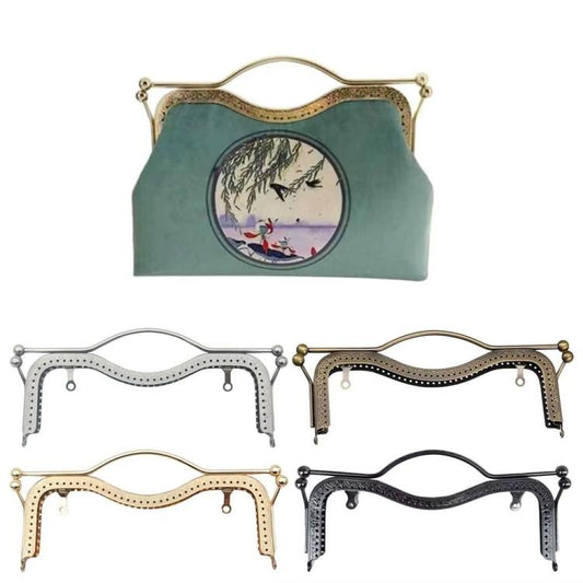 20.5cmConcave Waist Embossed Lip Handle Luggage Hardware Accessories, Color:Silver by bashfashion