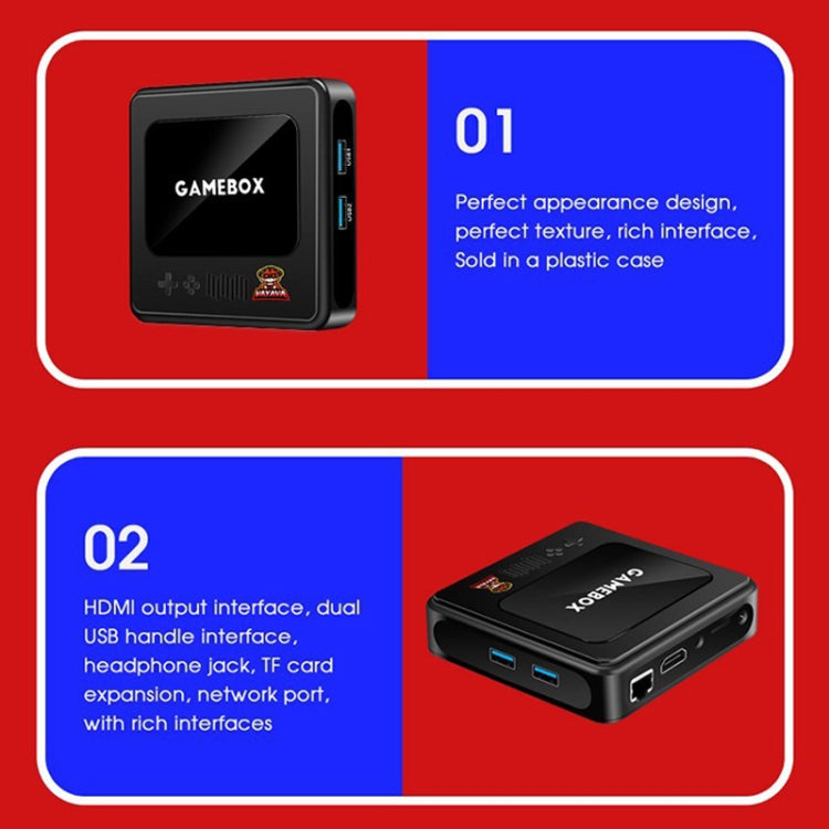 GD10 32G Built-In 10000+ Games Dual System Set-Top Box 3D Home 4K HD TV Game Console Box AU Plug(Black) by ANBERNIC