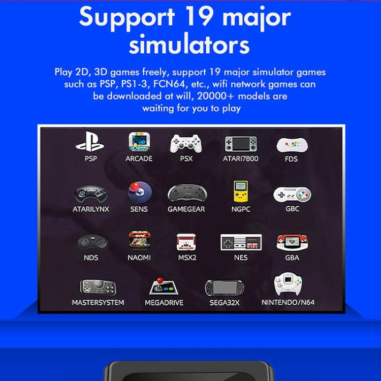 GD10 64G Built-In 30000+ Games Dual System Set-Top Box 3D Home 4K HD TV Game Console Box US Plug(White) by ANBERNIC