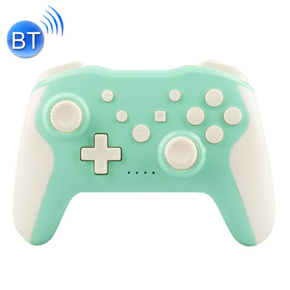 NS009 6-Axis Vibration Burst Wireless Bluetooth Gamepad For Switch Pro(Green and White) by bashfashion